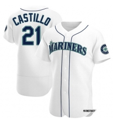 Mens Seattle Mariners 21 Luis Castillo Authentic White Alternate Jerseys Mens Seattle Mariners 21 Luis Castillo Authentic White Alternate Jerseys
