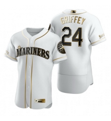 Seattle Mariners 24 Ken Griffey Jr. White Nike Mens Authentic Golden Edition MLB Jersey Seattle Mariners 24 Ken Griffey Jr. White Nike Mens Authentic Golden Edition MLB Jersey