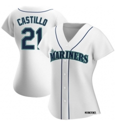 Women Seattle Mariners 21 Luis Castillo Authentic White Alternate Jerseys Women Seattle Mariners 21 Luis Castillo Authentic White Alternate Jerseys