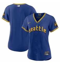 Women Seattle Mariners Blank Royal 2023 City Connect Stitched Baseball Jersey Women Seattle Mariners Blank Royal 2023 City Connect Stitched Baseball Jersey