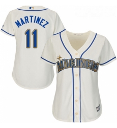 Womens Majestic Seattle Mariners 11 Edgar Martinez Authentic Cream Alternate Cool Base MLB Jersey Womens Majestic Seattle Mariners 11 Edgar Martinez Authentic Cream Alternate Cool Base MLB Jersey