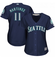 Womens Majestic Seattle Mariners 11 Edgar Martinez Authentic Navy Blue Alternate 2 Cool Base MLB Jersey Womens Majestic Seattle Mariners 11 Edgar Martinez Authentic Navy Blue Alternate 2 Cool Base MLB Jersey