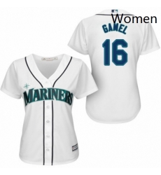 Womens Majestic Seattle Mariners 16 Ben Gamel Replica White Home Cool Base MLB Jersey Womens Majestic Seattle Mariners 16 Ben Gamel Replica White Home Cool Base MLB Jersey