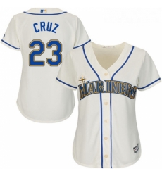 Womens Majestic Seattle Mariners 23 Nelson Cruz Replica Cream Alternate Cool Base MLB Jersey Womens Majestic Seattle Mariners 23 Nelson Cruz Replica Cream Alternate Cool Base MLB Jersey