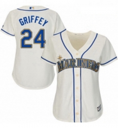 Womens Majestic Seattle Mariners 24 Ken Griffey Replica Cream Alternate Cool Base MLB Jersey Womens Majestic Seattle Mariners 24 Ken Griffey Replica Cream Alternate Cool Base MLB Jersey