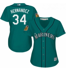 Womens Majestic Seattle Mariners 34 Felix Hernandez Authentic Aqua 2017 Spring Training Cool Base MLB Jersey Womens Majestic Seattle Mariners 34 Felix Hernandez Authentic Aqua 2017 Spring Training Cool Base MLB Jersey