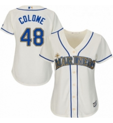 Womens Majestic Seattle Mariners 48 Alex Colome Replica Cream Alternate Cool Base MLB Jersey Womens Majestic Seattle Mariners 48 Alex Colome Replica Cream Alternate Cool Base MLB Jersey