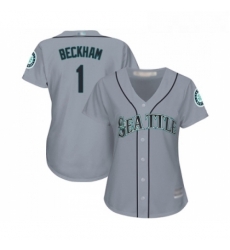 Womens Seattle Mariners 1 Tim Beckham Replica Grey Road Cool Base Baseball Jersey Womens Seattle Mariners 1 Tim Beckham Replica Grey Road Cool Base Baseball Jersey
