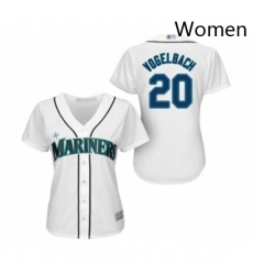 Womens Seattle Mariners 20 Dan Vogelbach Replica White Home Cool Base Baseball Jersey Womens Seattle Mariners 20 Dan Vogelbach Replica White Home Cool Base Baseball Jersey