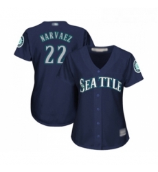 Womens Seattle Mariners 22 Omar Narvaez Replica Navy Blue Alternate 2 Cool Base Baseball Jersey Womens Seattle Mariners 22 Omar Narvaez Replica Navy Blue Alternate 2 Cool Base Baseball Jersey