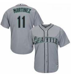Youth Majestic Seattle Mariners 11 Edgar Martinez Replica Grey Road Cool Base MLB Jersey 