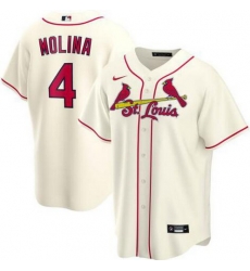 Cardinals 4 Yadier Molina Cream 2020 Nike Cool Base Jersey Cardinals 4 Yadier Molina Cream 2020 Nike Cool Base Jersey
