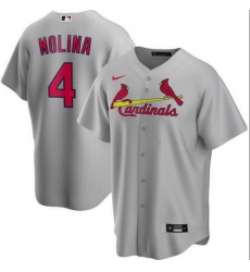 Cardinals 4 Yadier Molina Gray 2020 Nike Cool Base Jersey Cardinals 4 Yadier Molina Gray 2020 Nike Cool Base Jersey