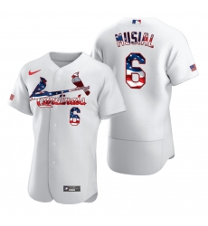 Men St Louis St.Louis Cardinals 6 Stan Musial Men Nike White Fluttering USA Flag Limited Edition Flex Base MLB Jersey Men St Louis St.Louis Cardinals 6 Stan Musial Men Nike White Fluttering USA Flag Limited Edition Flex Base MLB Jersey