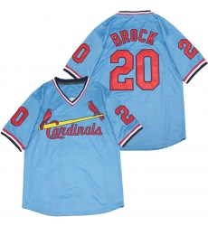Men St.Louis Cardinals 20 Lou Brock Blue Throwback Jersey Men St.Louis Cardinals 20 Lou Brock Blue Throwback Jersey