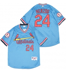 Men St.Louis Cardinals 24 Whitey Herzog Blue Throwback Jersey Men St.Louis Cardinals 24 Whitey Herzog Blue Throwback Jersey