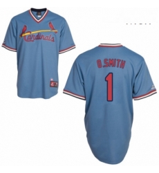 Mens Majestic St Louis Cardinals 1 Ozzie Smith Authentic Blue Cooperstown Throwback MLB Jersey Mens Majestic St Louis Cardinals 1 Ozzie Smith Authentic Blue Cooperstown Throwback MLB Jersey