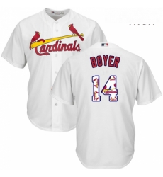 Mens Majestic St Louis Cardinals 14 Ken Boyer Authentic White Team Logo Fashion Cool Base MLB Jersey Mens Majestic St Louis Cardinals 14 Ken Boyer Authentic White Team Logo Fashion Cool Base MLB Jersey