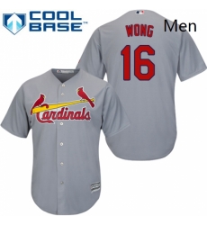 Mens Majestic St Louis Cardinals 16 Kolten Wong Replica Grey Road Cool Base MLB Jersey Mens Majestic St Louis Cardinals 16 Kolten Wong Replica Grey Road Cool Base MLB Jersey