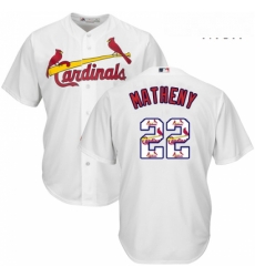 Mens Majestic St Louis Cardinals 22 Mike Matheny Authentic White Team Logo Fashion Cool Base MLB Jersey Mens Majestic St Louis Cardinals 22 Mike Matheny Authentic White Team Logo Fashion Cool Base MLB Jersey
