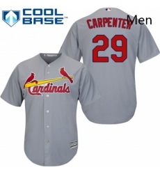 Mens Majestic St Louis Cardinals 29 Chris Carpenter Replica Grey Road Cool Base MLB Jersey Mens Majestic St Louis Cardinals 29 Chris Carpenter Replica Grey Road Cool Base MLB Jersey