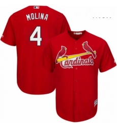 Mens Majestic St Louis Cardinals 4 Yadier Molina Replica Red Cool Base MLB Jersey Mens Majestic St Louis Cardinals 4 Yadier Molina Replica Red Cool Base MLB Jersey
