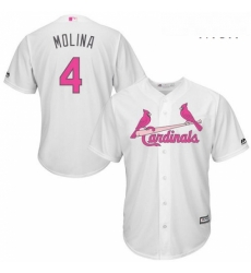 Mens Majestic St Louis Cardinals 4 Yadier Molina Replica White 2016 Mothers Day Cool Base MLB Jersey Mens Majestic St Louis Cardinals 4 Yadier Molina Replica White 2016 Mothers Day Cool Base MLB Jersey