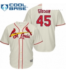 Mens Majestic St Louis Cardinals 45 Bob Gibson Replica Cream Alternate Cool Base MLB Jersey Mens Majestic St Louis Cardinals 45 Bob Gibson Replica Cream Alternate Cool Base MLB Jersey