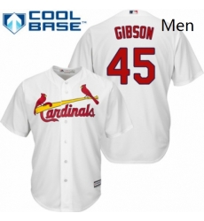 Mens Majestic St Louis Cardinals 45 Bob Gibson Replica White Home Cool Base MLB Jersey Mens Majestic St Louis Cardinals 45 Bob Gibson Replica White Home Cool Base MLB Jersey