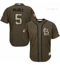 Mens Majestic St Louis Cardinals 5 Albert Pujols Replica Green Salute to Service MLB Jersey Mens Majestic St Louis Cardinals 5 Albert Pujols Replica Green Salute to Service MLB Jersey