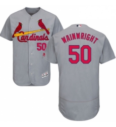 Mens Majestic St Louis Cardinals 50 Adam Wainwright Grey Road Flex Base Authentic Collection MLB Jersey Mens Majestic St Louis Cardinals 50 Adam Wainwright Grey Road Flex Base Authentic Collection MLB Jersey