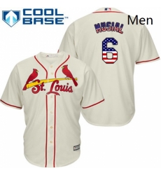 Mens Majestic St Louis Cardinals 6 Stan Musial Authentic Cream USA Flag Fashion MLB Jersey Mens Majestic St Louis Cardinals 6 Stan Musial Authentic Cream USA Flag Fashion MLB Jersey