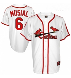 Mens Majestic St Louis Cardinals 6 Stan Musial Replica White Cooperstown Throwback MLB Jersey Mens Majestic St Louis Cardinals 6 Stan Musial Replica White Cooperstown Throwback MLB Jersey