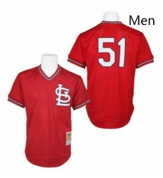 Mens Mitchell and Ness 1985 St Louis Cardinals 51 Willie McGee Authentic Red Throwback MLB Jersey Mens Mitchell and Ness 1985 St Louis Cardinals 51 Willie McGee Authentic Red Throwback MLB Jersey