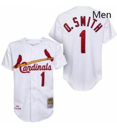 Mens Mitchell and Ness 1992 St Louis Cardinals 1 Ozzie Smith Authentic White Throwback MLB Jersey Mens Mitchell and Ness 1992 St Louis Cardinals 1 Ozzie Smith Authentic White Throwback MLB Jersey