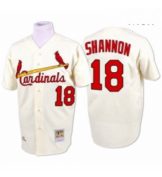 Mens Mitchell and Ness St Louis Cardinals 18 Mike Shannon Authentic Cream 1964 Throwback MLB Jersey Mens Mitchell and Ness St Louis Cardinals 18 Mike Shannon Authentic Cream 1964 Throwback MLB Jersey