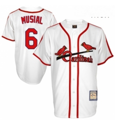 Mens Mitchell and Ness St Louis Cardinals 6 Stan Musial Replica White Throwback MLB Jersey Mens Mitchell and Ness St Louis Cardinals 6 Stan Musial Replica White Throwback MLB Jersey