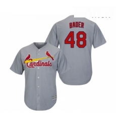 Mens St Louis Cardinals 48 Harrison Bader Replica Grey Road Cool Base Baseball Jersey Mens St Louis Cardinals 48 Harrison Bader Replica Grey Road Cool Base Baseball Jersey