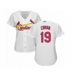 Women's St. Louis Cardinals #19 Tommy Edman Authentic White Home Cool Base Baseball Player Jersey Women's St. Louis Cardinals #19 Tommy Edman Authentic White Home Cool Base Baseball Player Jersey