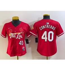Women St Louis Cardinals 40 Willson Contreras Red 2024 City Connect Stitched Baseball Jersey Women St Louis Cardinals 40 Willson Contreras Red 2024 City Connect Stitched Baseball Jersey