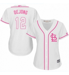 Womens Majestic St Louis Cardinals 12 Paul DeJong Replica White Fashion Cool Base MLB Jersey Womens Majestic St Louis Cardinals 12 Paul DeJong Replica White Fashion Cool Base MLB Jersey