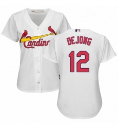 Womens Majestic St Louis Cardinals 12 Paul DeJong Replica White Home Cool Base MLB Jersey Womens Majestic St Louis Cardinals 12 Paul DeJong Replica White Home Cool Base MLB Jersey