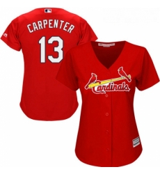 Womens Majestic St Louis Cardinals 13 Matt Carpenter Authentic Red Alternate Cool Base MLB Jersey Womens Majestic St Louis Cardinals 13 Matt Carpenter Authentic Red Alternate Cool Base MLB Jersey