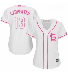 Womens Majestic St Louis Cardinals 13 Matt Carpenter Replica White Fashion MLB Jersey Womens Majestic St Louis Cardinals 13 Matt Carpenter Replica White Fashion MLB Jersey
