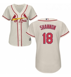 Womens Majestic St Louis Cardinals 18 Mike Shannon Authentic Cream Alternate Cool Base MLB Jersey Womens Majestic St Louis Cardinals 18 Mike Shannon Authentic Cream Alternate Cool Base MLB Jersey