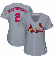 Womens Majestic St Louis Cardinals 2 Red Schoendienst Replica Grey Road Cool Base MLB Jersey Womens Majestic St Louis Cardinals 2 Red Schoendienst Replica Grey Road Cool Base MLB Jersey