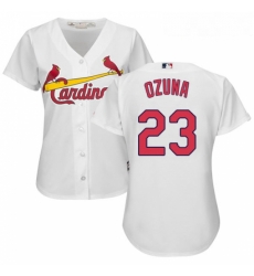 Womens Majestic St Louis Cardinals 23 Marcell Ozuna Authentic White Home Cool Base MLB Jersey Womens Majestic St Louis Cardinals 23 Marcell Ozuna Authentic White Home Cool Base MLB Jersey