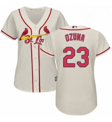 Womens Majestic St Louis Cardinals 23 Marcell Ozuna Replica Cream Alternate Cool Base MLB Jersey Womens Majestic St Louis Cardinals 23 Marcell Ozuna Replica Cream Alternate Cool Base MLB Jersey