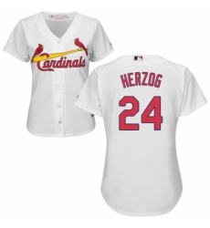 Womens Majestic St Louis Cardinals 24 Whitey Herzog Authentic White Home Cool Base MLB Jersey Womens Majestic St Louis Cardinals 24 Whitey Herzog Authentic White Home Cool Base MLB Jersey