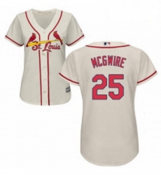 Womens Majestic St Louis Cardinals 25 Mark McGwire Authentic Cream Alternate Cool Base MLB Jersey Womens Majestic St Louis Cardinals 25 Mark McGwire Authentic Cream Alternate Cool Base MLB Jersey